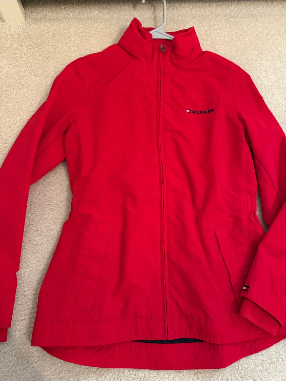Tommy Hilfiger Women's Bright Red Full-Zip Utility Jacket